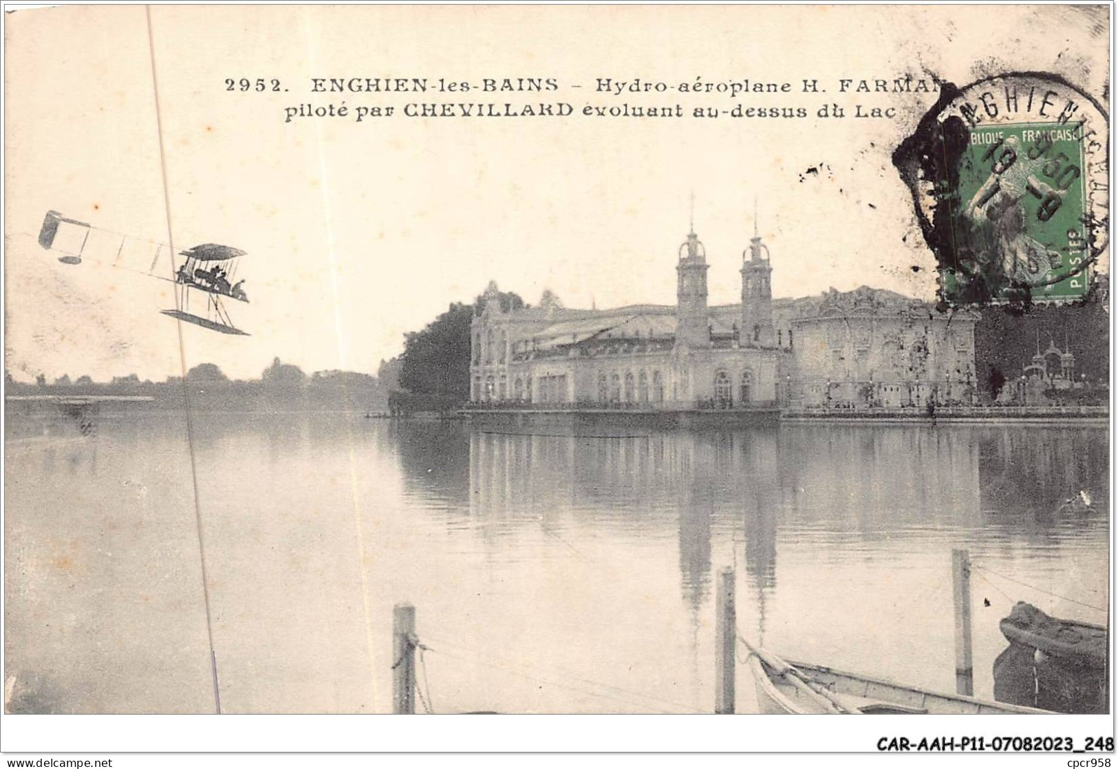 CAR-AAHP11-95-1085 - ENGHEIN-LES-BAINS - Hydro-aéroplane H. Farman Piloté Par Chevillard - Enghien Les Bains