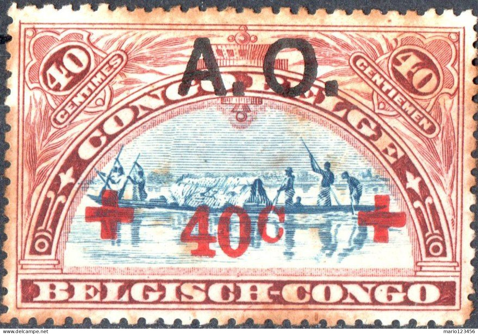 RUANDA-URUNDI, CROCE ROSSA, RED CROSS, 1918, NUOVI (MLH*) Mi:DR-OA OC29, Scott:DR-OA NB5, Yt:RW-U 40 - Ungebraucht