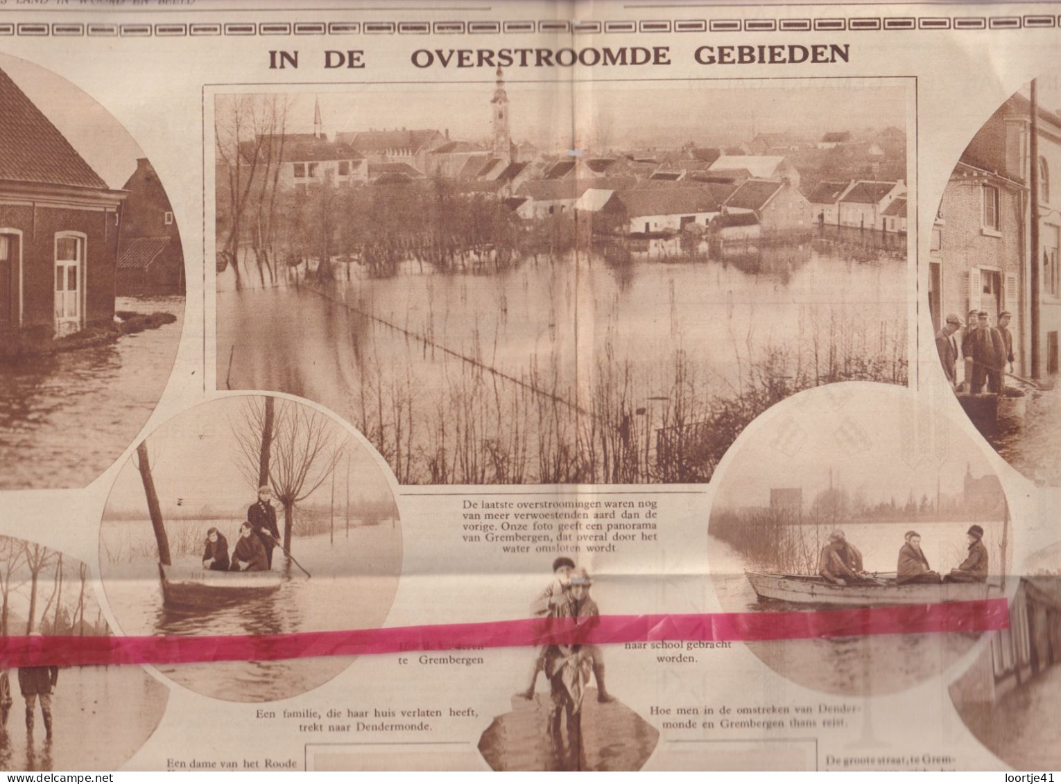 Grembergen - Overstromingen - Orig. Knipsel Coupure Tijdschrift Magazine - 1929 - Unclassified