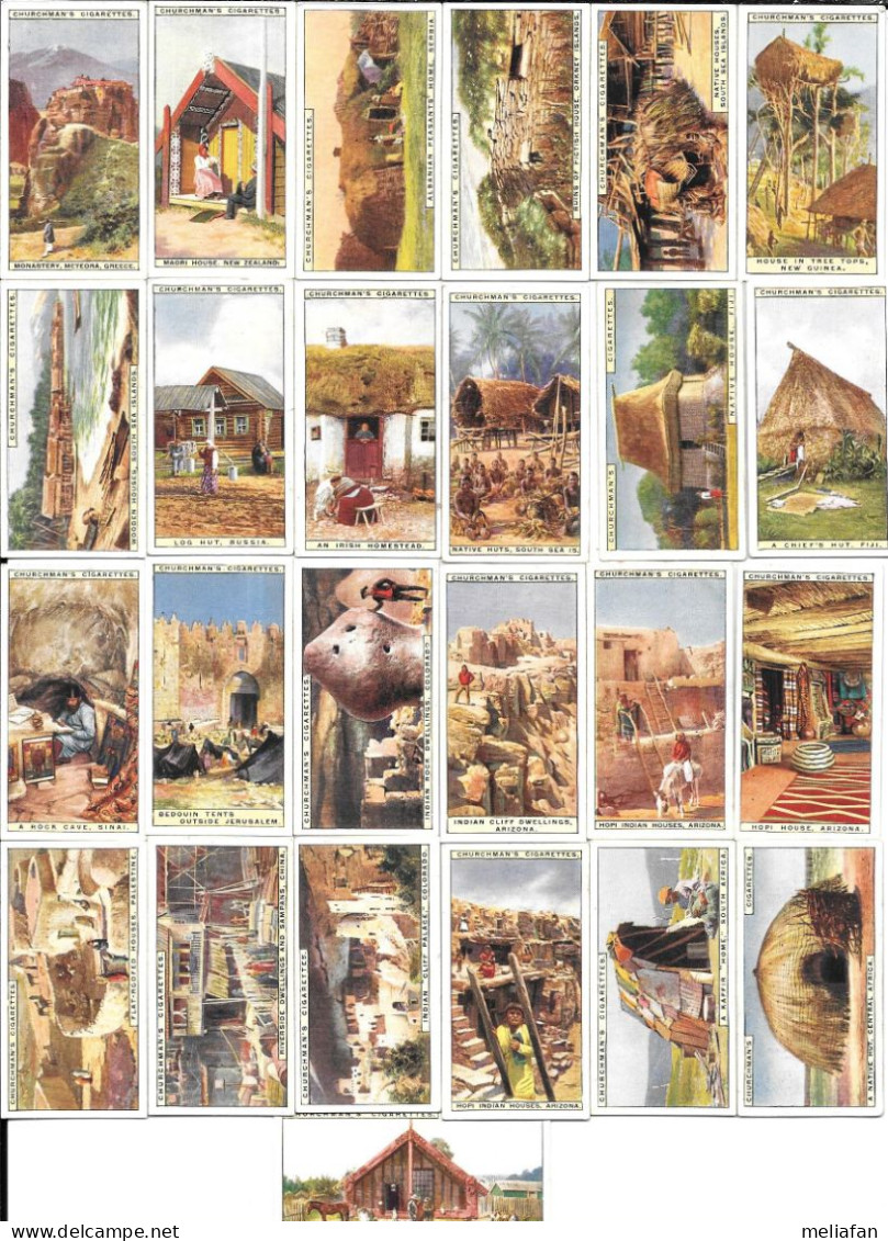 AZ42 -  CHURCHMAN CIGARETTES CARD SET - CURIOUS DWELLINGS - Churchman