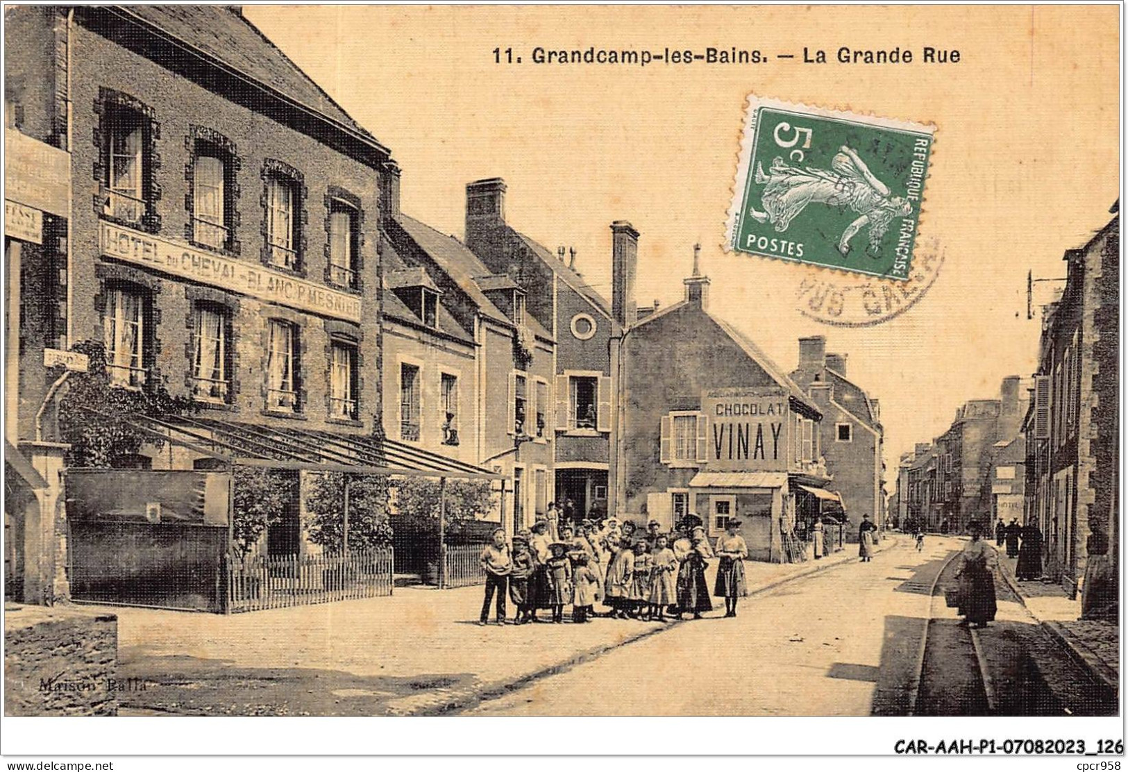 CAR-AAHP1-14-0064 - GRANDCAMP-LES-BAINS - La Grande Rue - Hotel Du Cheval Blanc - Other & Unclassified