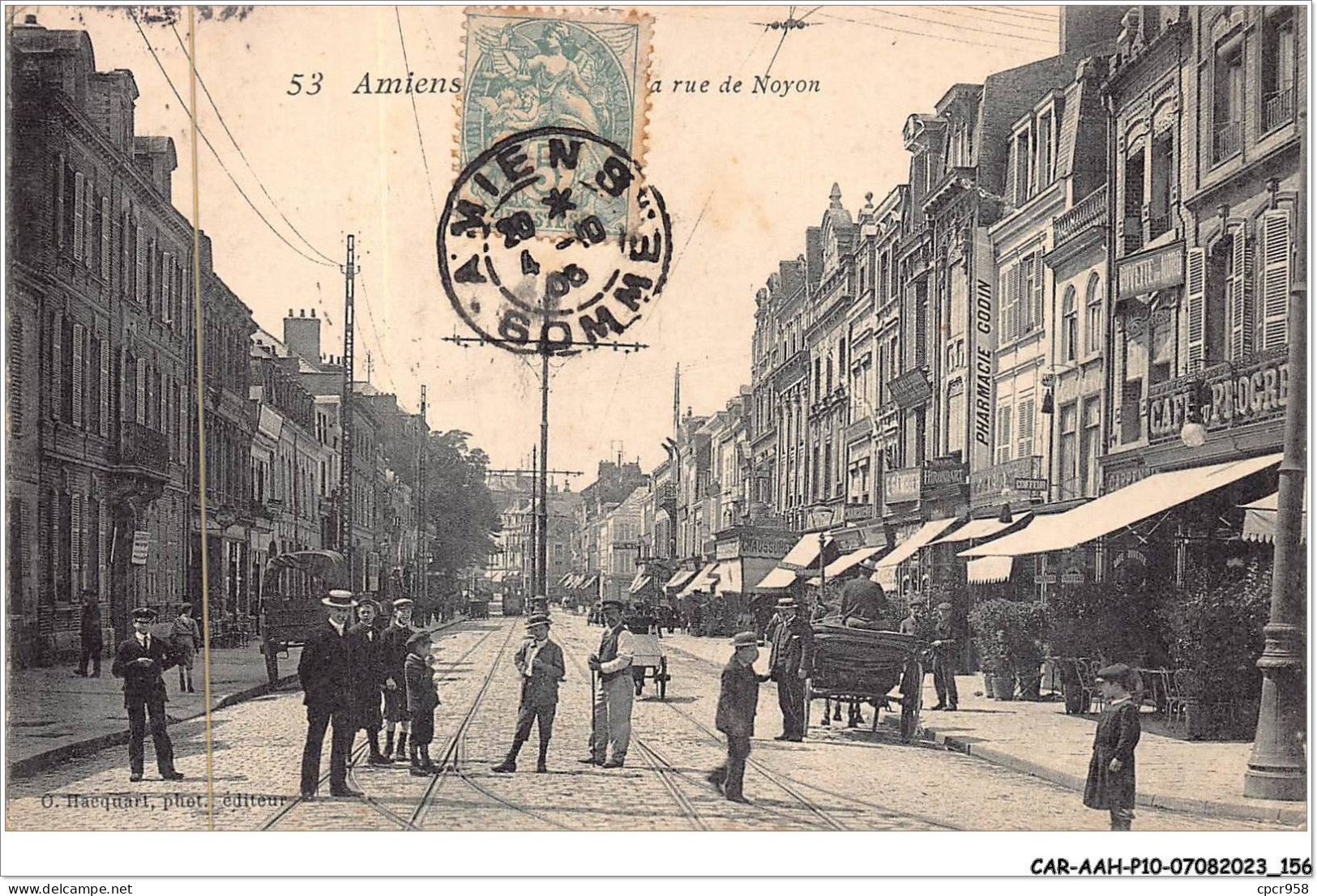 CAR-AAHP10-78-0944 - AMIENS - La Rue De Noyon - Pharmacie Godin, Commerces - Amiens