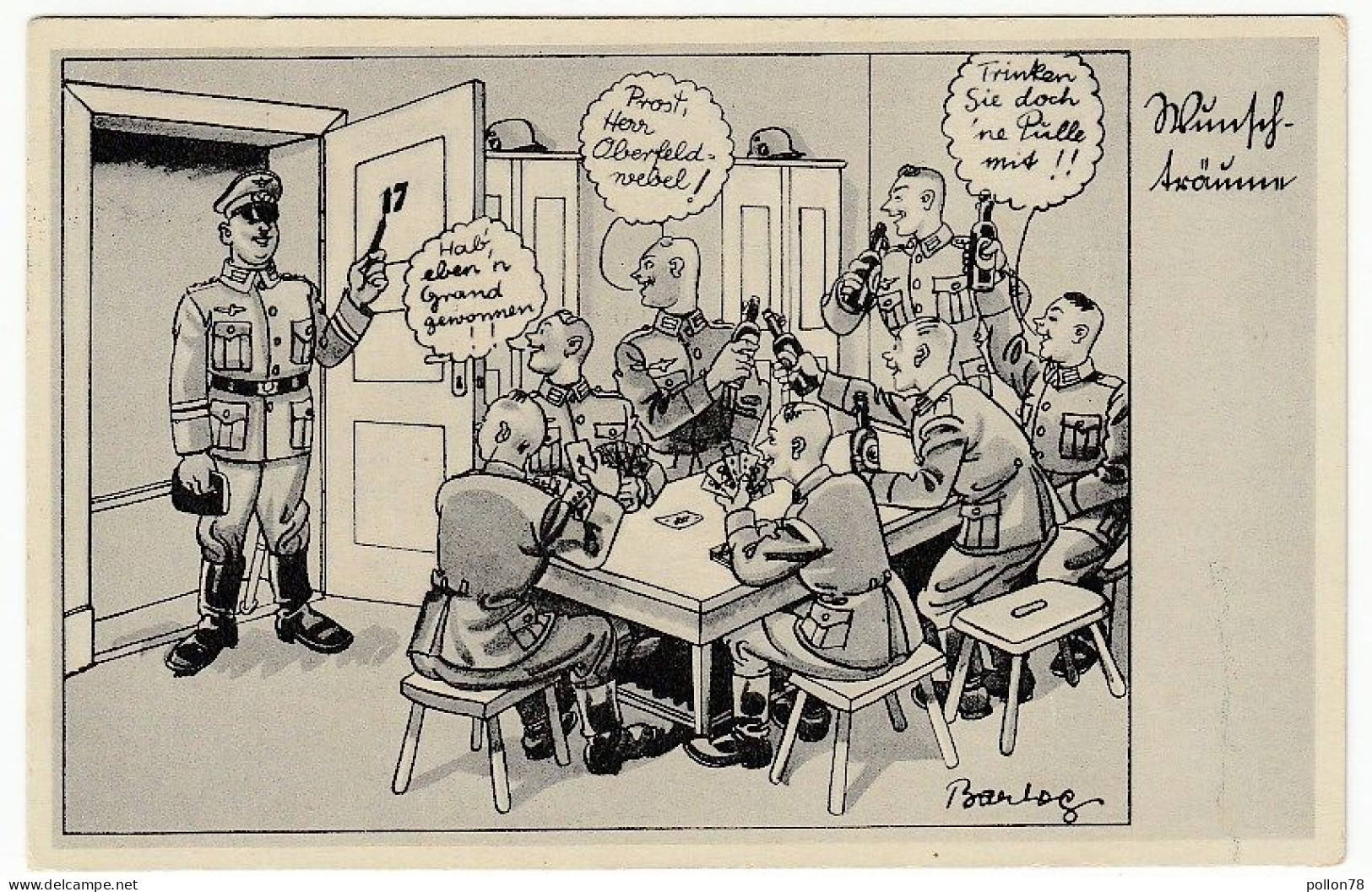 MILITARI - UMORISTICA TEDESCA - CAMERA DEI DESIDERI - 1939 - Vedi Firma Illustratore - BARLOG ? - Vedi Retro - F.p. - Humour