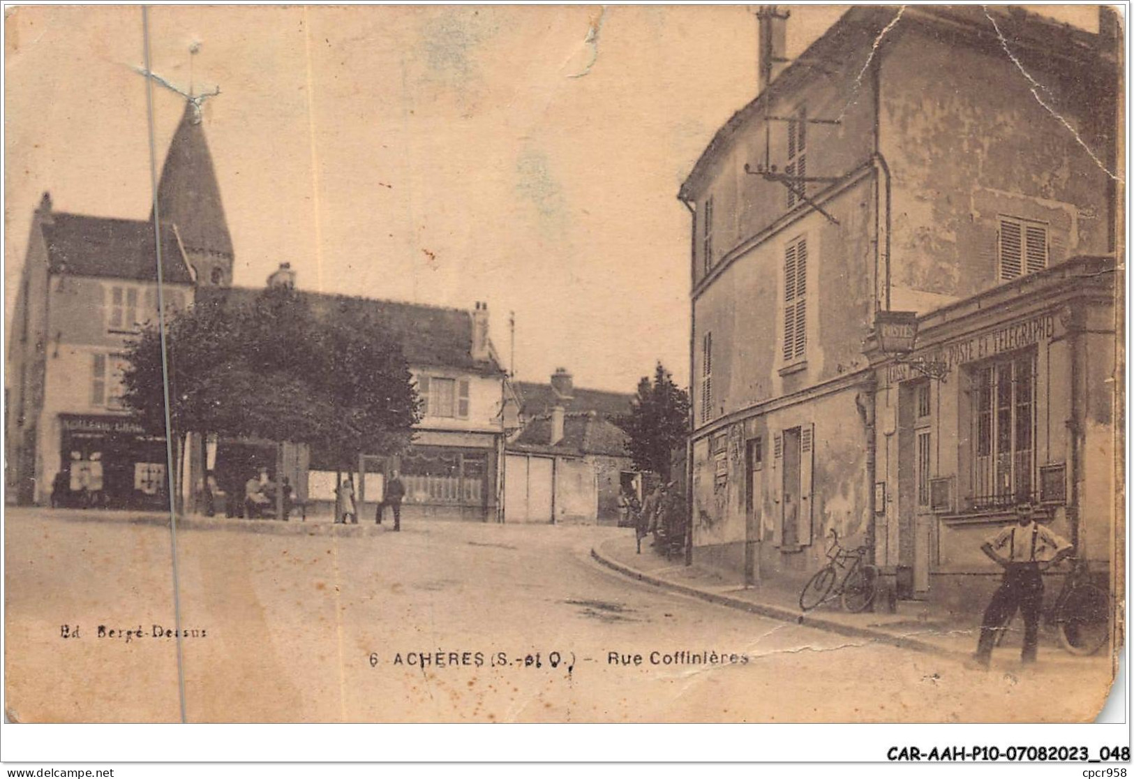CAR-AAHP10-78-0890 - ACHERES - Rue Coffinières - Poste - Carte Vendue En L'etat - Acheres