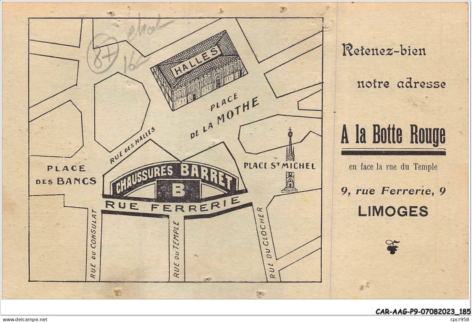 CAR-AAGP9-87-0874 - LIMOGES - A La Botte Rouge - Carte Vendue En L'etat - Limoges