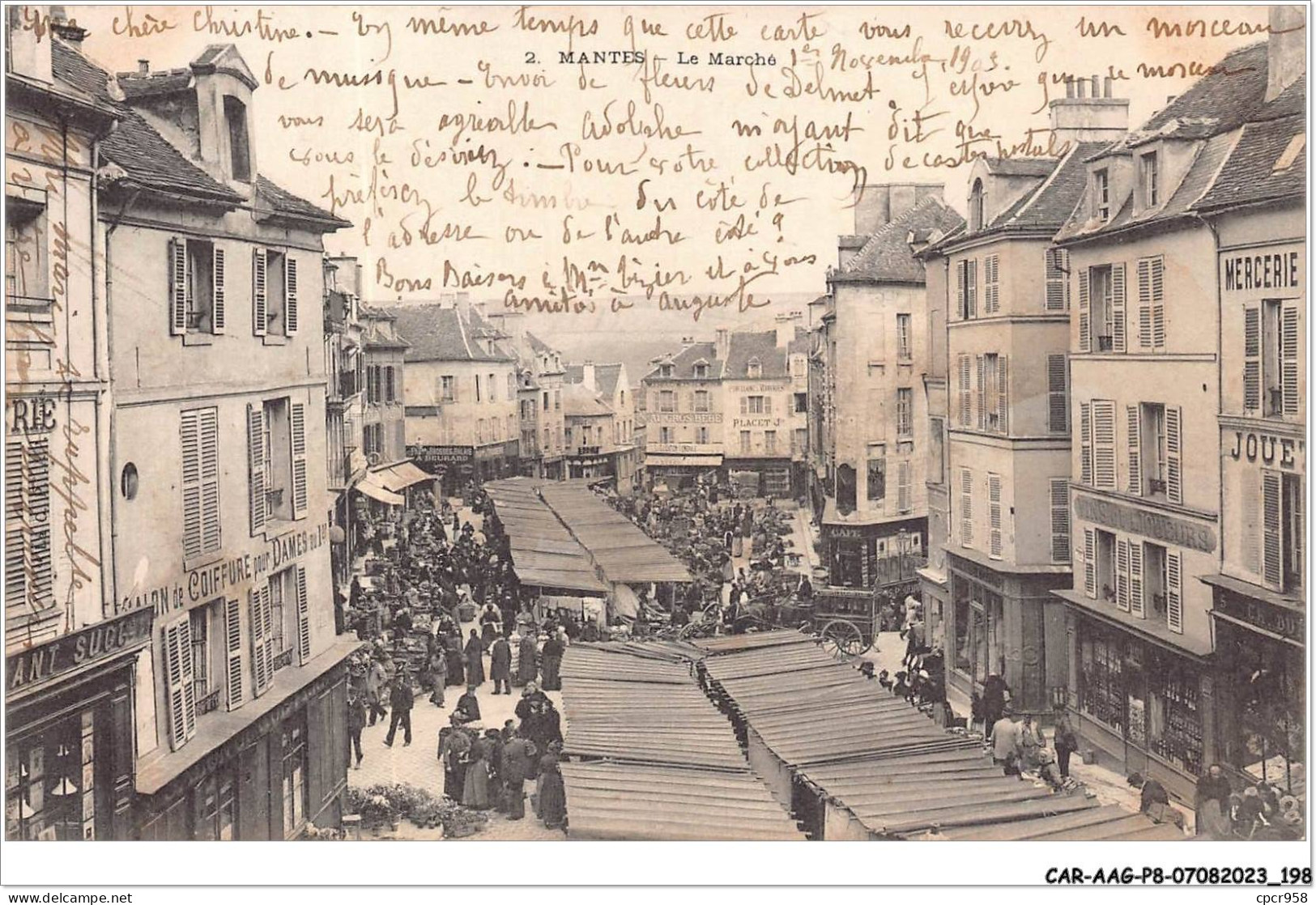 CAR-AAGP8-78-0776 - MANTES - Le Marché  - Mantes La Ville