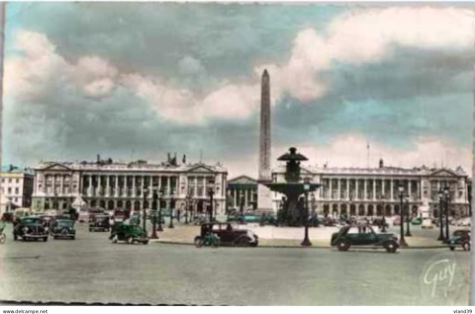 PARIS. -  Place De La Concorde, Obélisuqe, église De La Madeleine, Hôtel Crillon, Musée De La Marine   -  Circulée. 1956 - Plätze