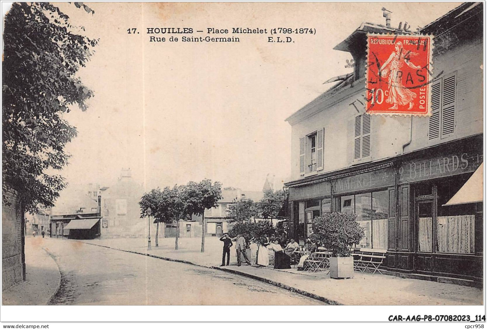 CAR-AAGP8-78-0734 - HOUILLES - Place Michelet - Rue De Saint Germain  - Houilles