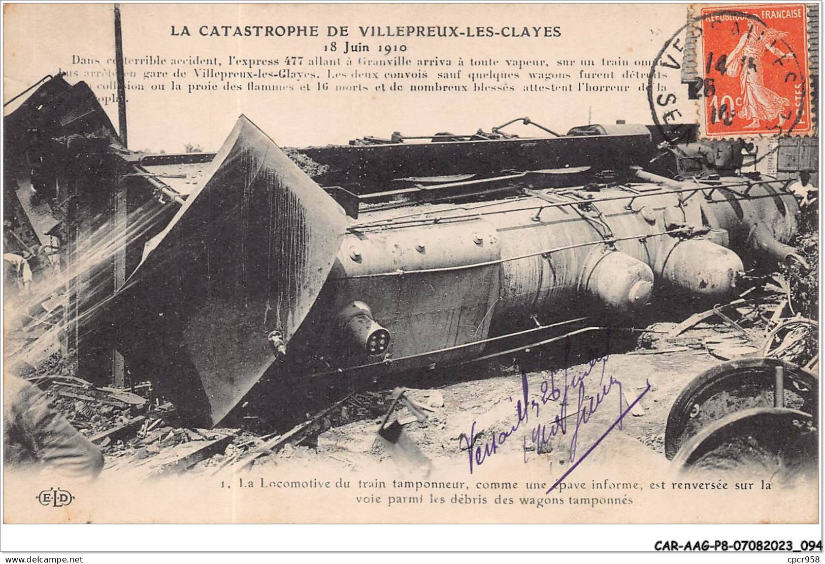 CAR-AAGP8-78-0724 - VILLEPREUX-LES-CLAYES - La Catastrophe - La Locomotive Du Train - ELD - Villepreux