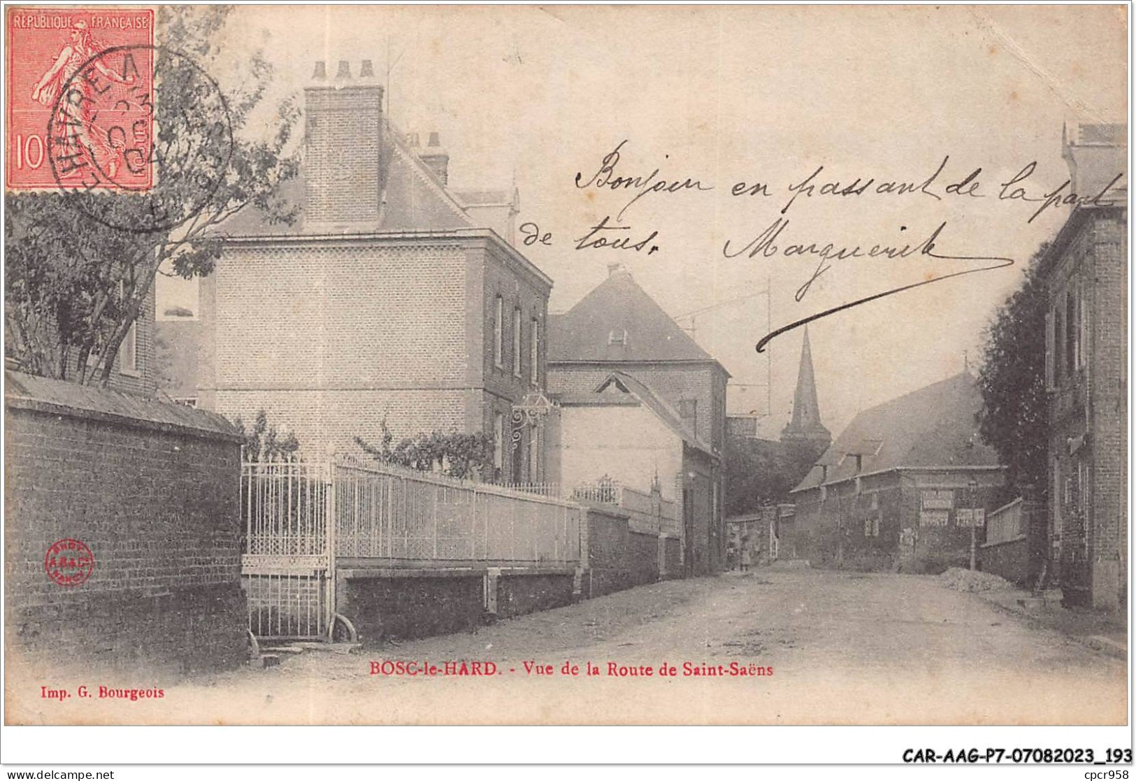 CAR-AAGP7-76-0667 - BOSC-LE-HARD - Vue De La Route De Saint Saens - Sonstige & Ohne Zuordnung