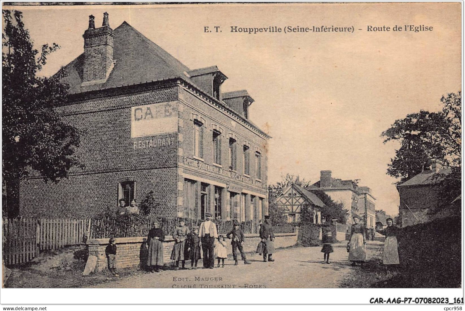 CAR-AAGP7-76-0651 - HOUPPEVILLE - Route De L'Eglise - Cafe - Sonstige & Ohne Zuordnung