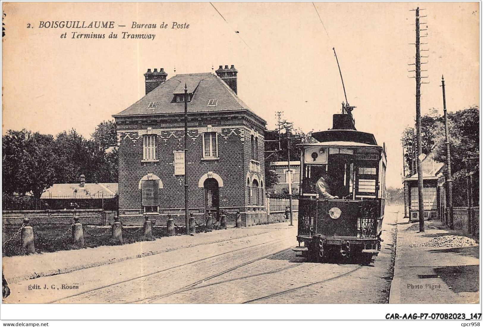 CAR-AAGP7-76-0644 - BOISGUILLAUME - Bureau De Poste Et Terminus Du Tramway - Sonstige & Ohne Zuordnung