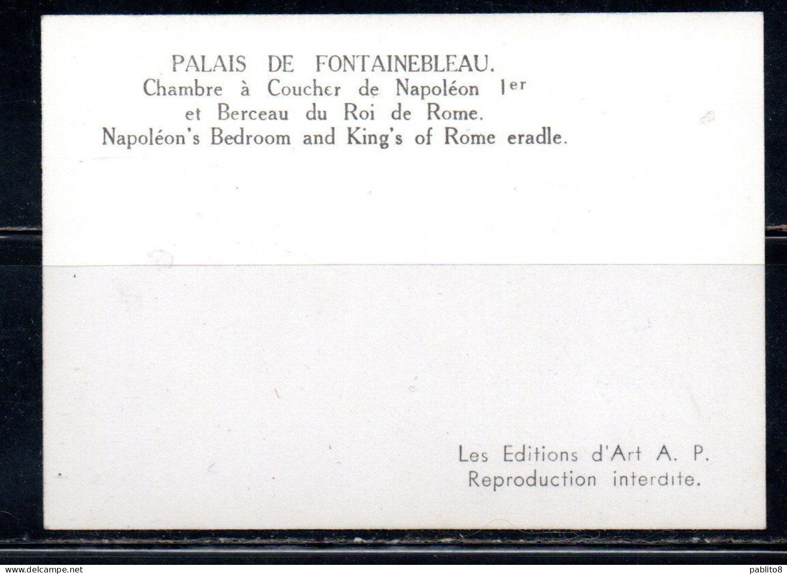 FRANCE FRANCIA PALAIS DE FONTAINEBLEAU CHAMBRE A COUCHER DE NAPOLEON 1er BERCEAU ROI ROME CARTE CARD CARTOLINA UNUSED - Sonstige & Ohne Zuordnung
