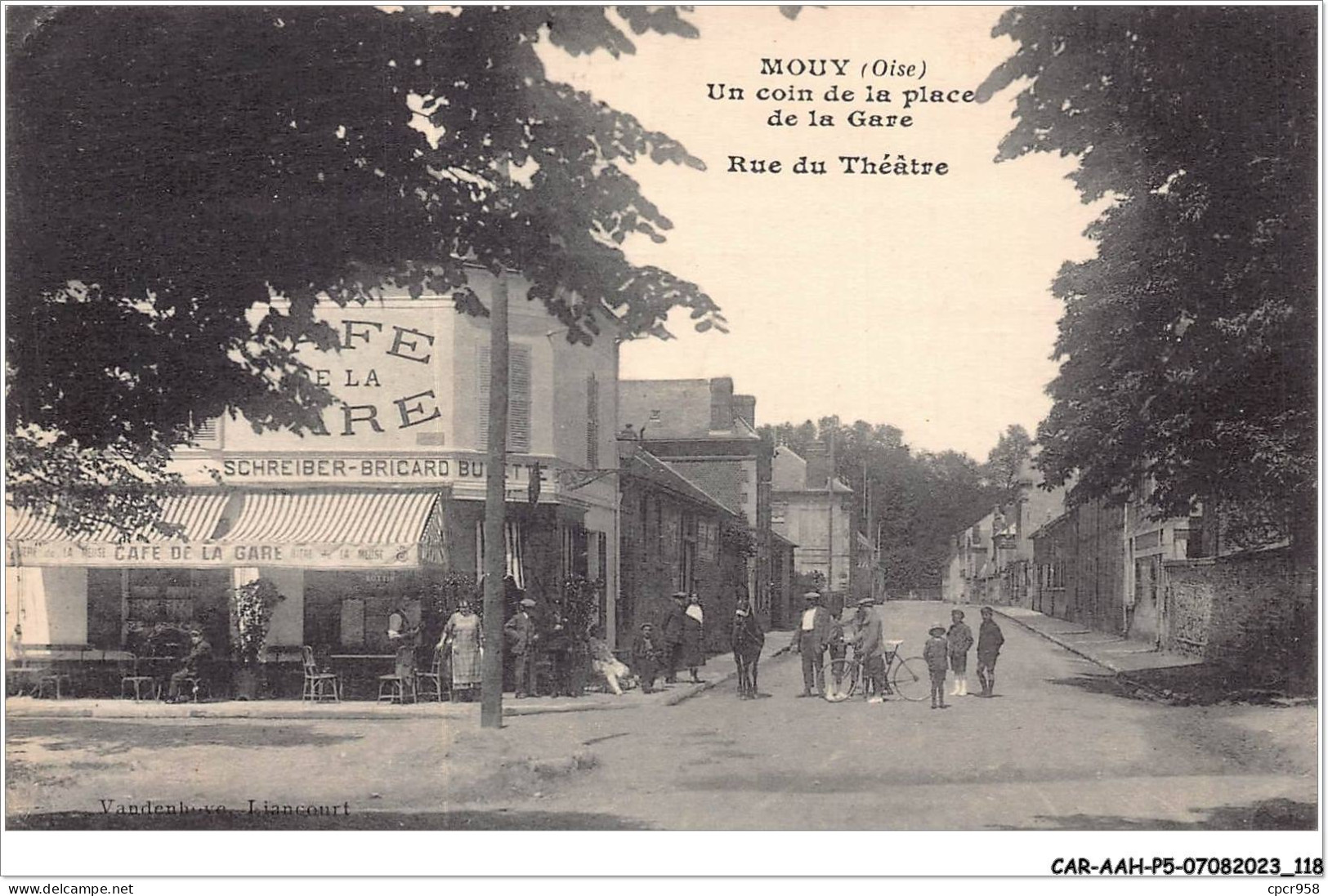 CAR-AAHP5-60-0443 - MOUY - Un Coin De La Place - De La Gare - Rue Du Théâtre - Mouy