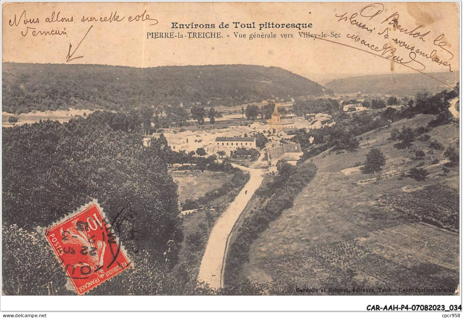 CAR-AAHP4-54-0302 - Environs De TOUL - PIERRE-LA-TREICHE - Vue Générale Sur Villey-le-sec - Toul