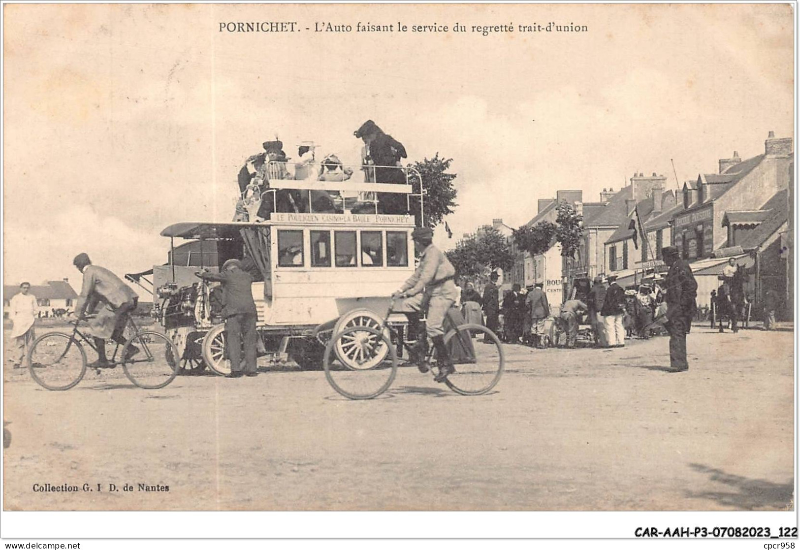 CAR-AAHP3-44-0245 - PORNICHET - L'auto Faisant Le Service Du Regretté Trait-d'union - Autobus - Pornichet