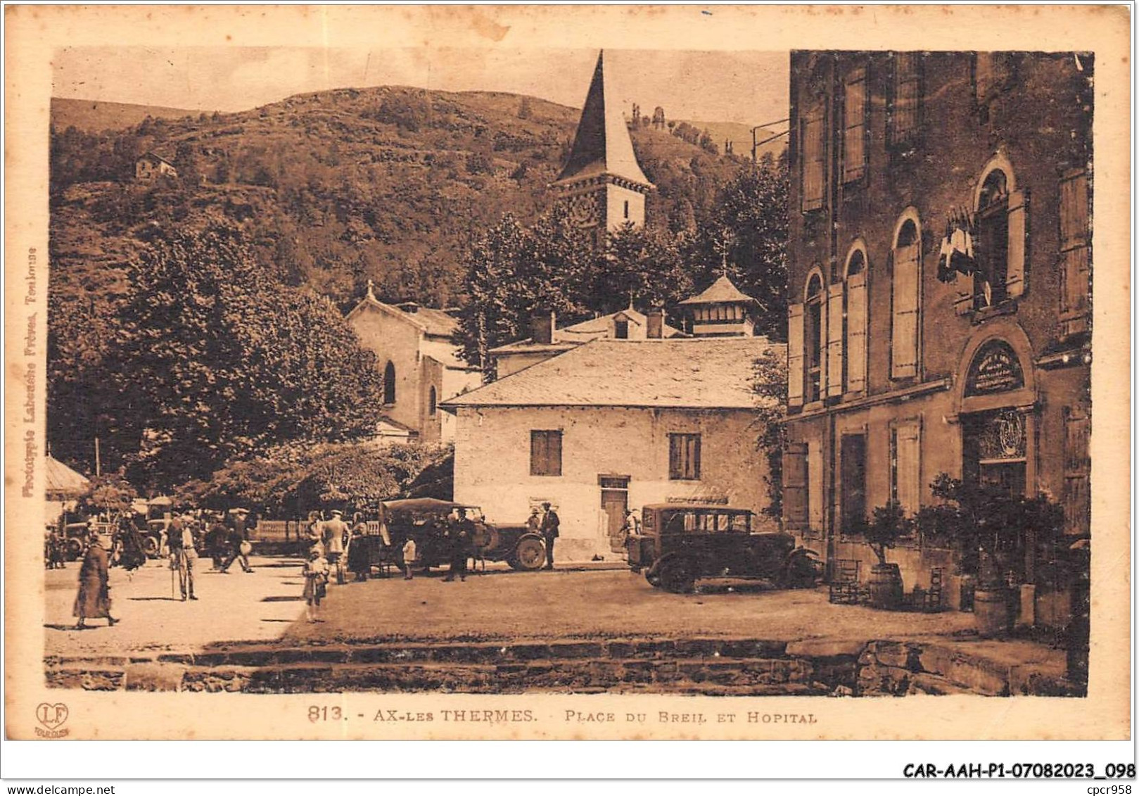 CAR-AAHP1-9-0050 - AX-LES-THERMES - Place Du Breil Et Hôpital - Carte Vendue En L'etat - Ax Les Thermes