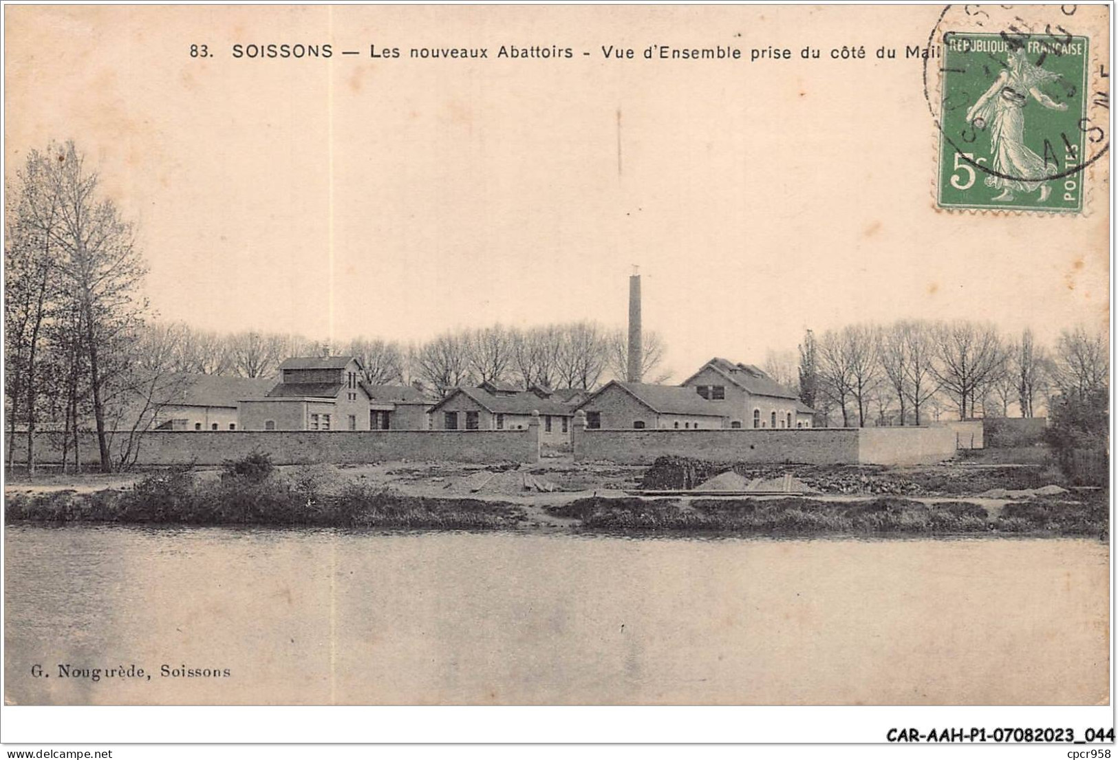 CAR-AAHP1-2-0023 - SOISSONS - Les Nouveaux Abbatoirs - Vue D'ensemble Prise De ôté - Soissons