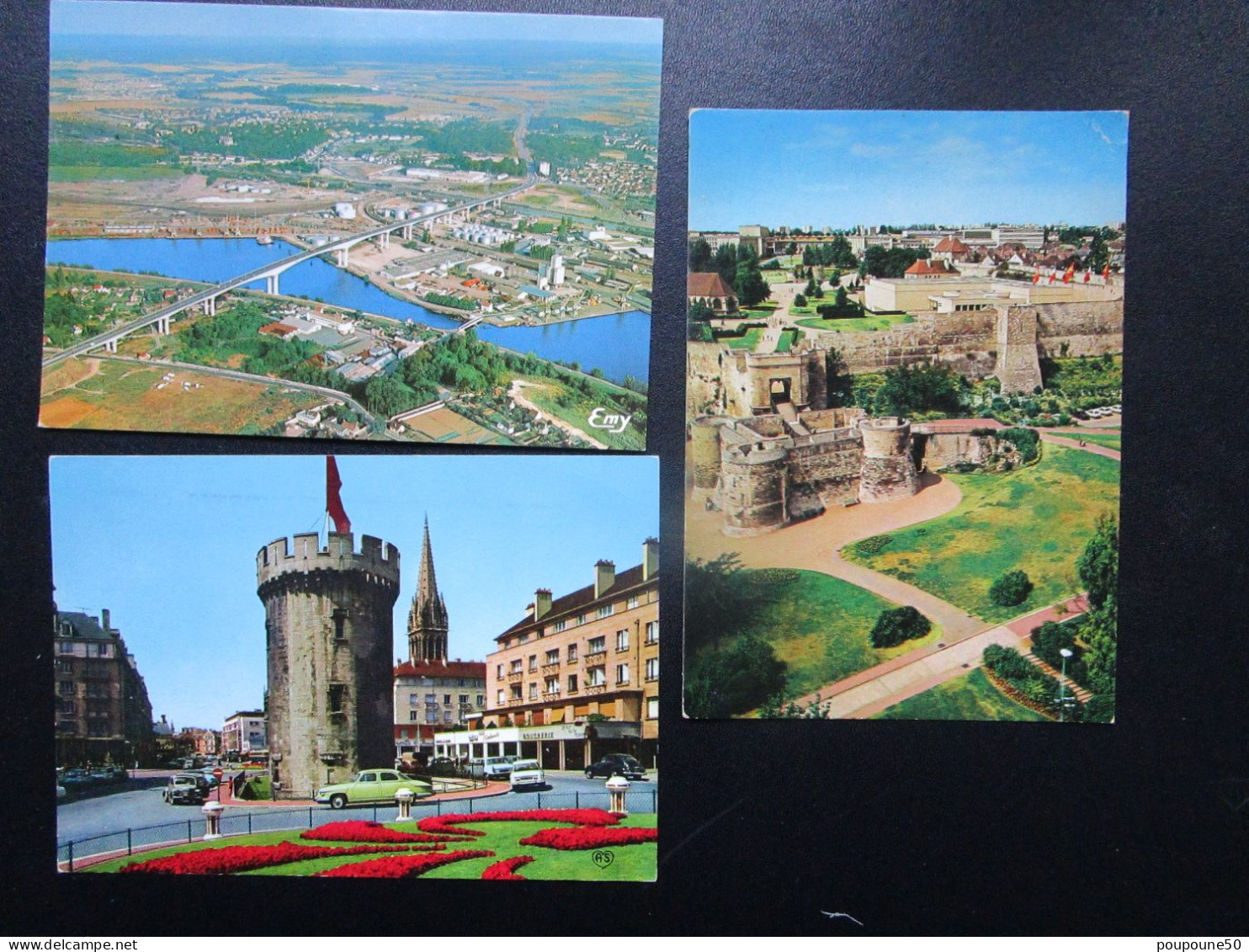 CP 14 Calvados  CAEN - Lot De 3 Cartes - Le Château La Porte Les Remparts - La Tour Le Roy - Vue Aérienne Du Viaduc - Caen