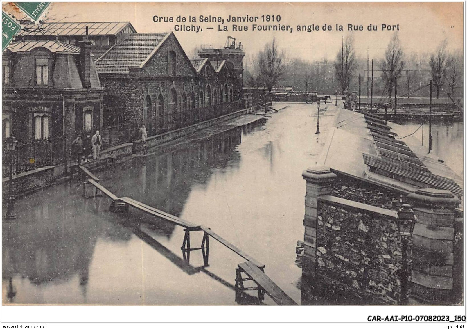 CAR-AAIP10-92-0938 - CLICHY - La Rue Fournier, Angle De La Rue Du Port - Crue 1910 - Clichy