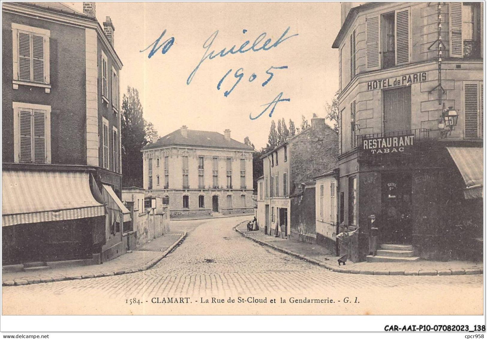 CAR-AAIP10-92-0932 - CLAMART - La Rue De St Cloud Et La Gendarmerie - Hotel De Paris  - Clamart