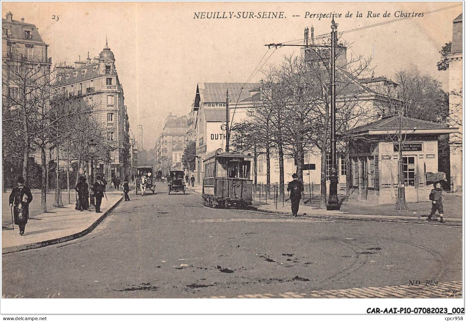 CAR-AAIP10-92-0864 - NEUILLY SUR SEINE - Perspective De Rue De Chartres - Tramway - Neuilly Sur Seine