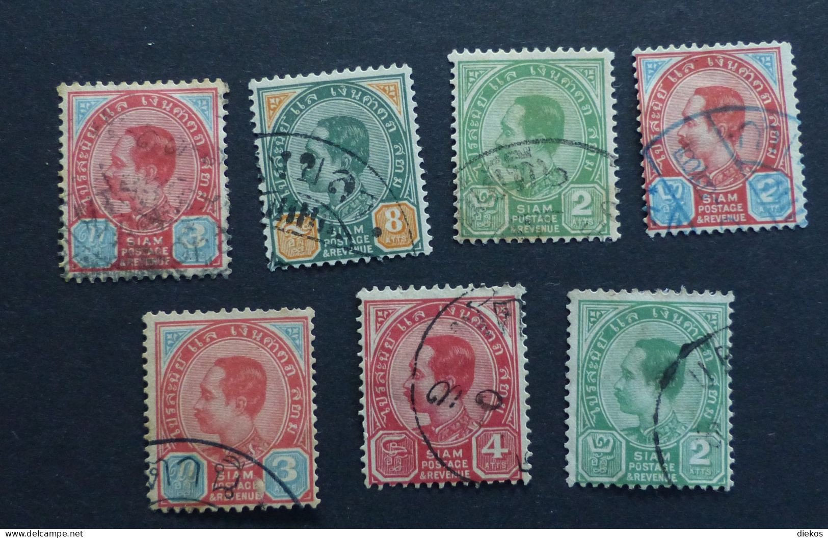 Siam Lot 1899 Aus  Michel 29 -36 Used  #6398 - Siam