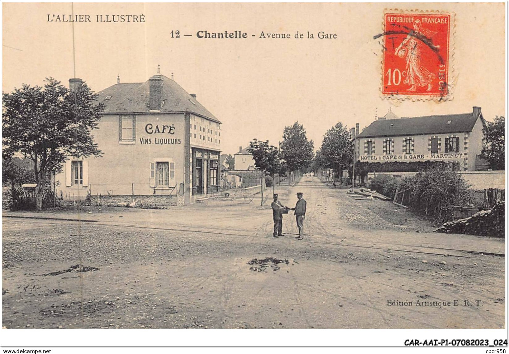 CAR-AAIP1-03-0013 - CHANTELLE - Avenue De La Gare - Cafe, Hotel De La  Gare - Autres & Non Classés