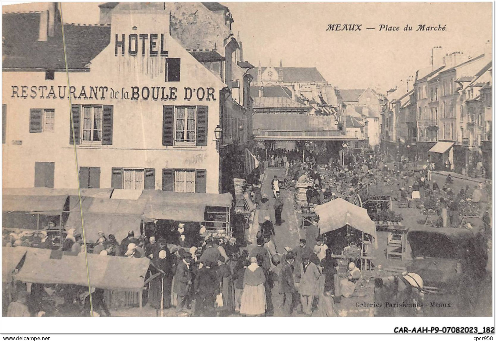 CAR-AAHP9-77-0861 - MEAUX - Place Du Marché - Restaurant De La Boule D'or - Meaux