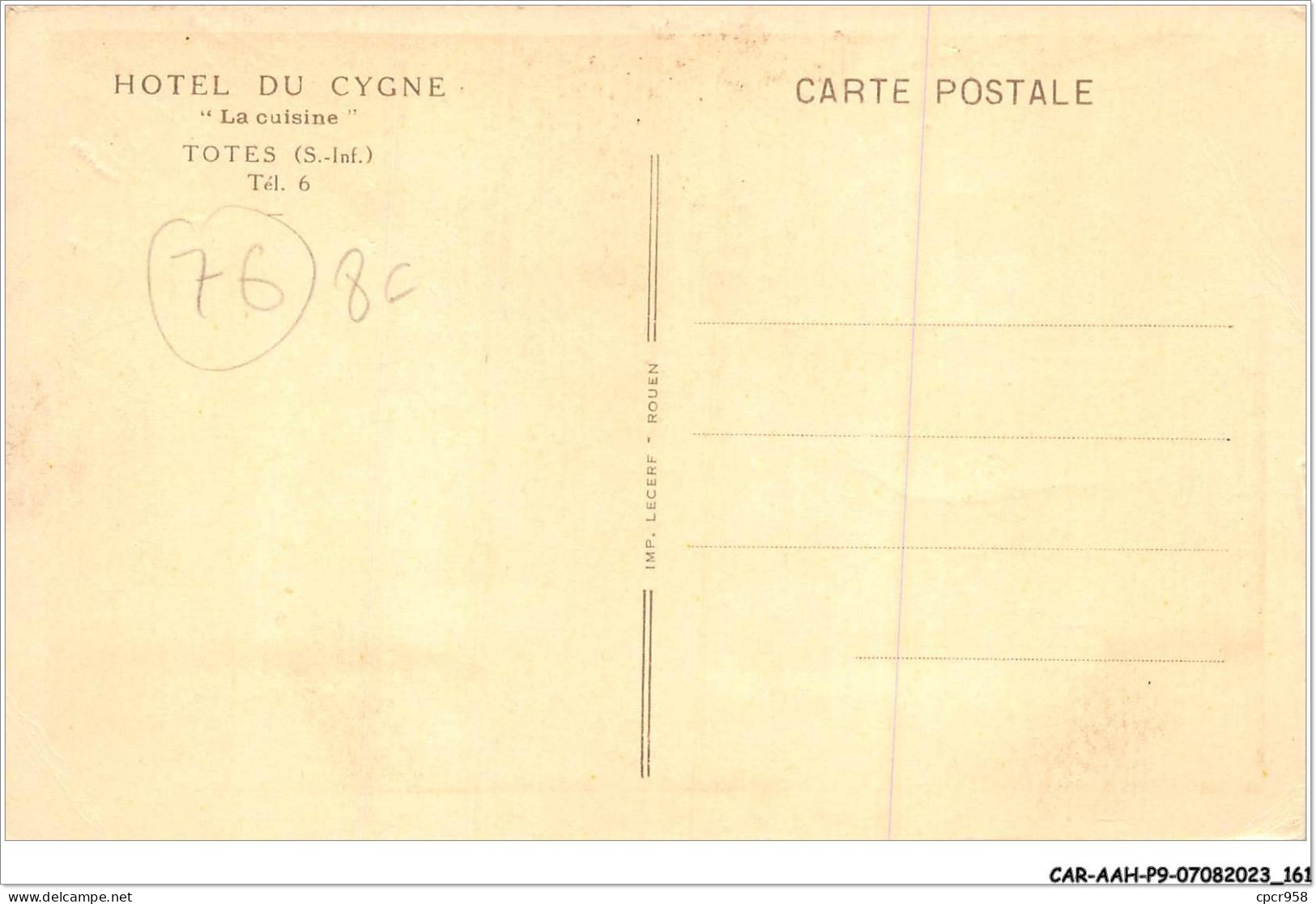 CAR-AAHP9-76-0850 - TOTES - Hôtel De Cygne - La Cuisine - Totes