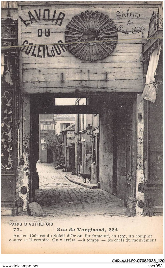 CAR-AAHP9-75-0830 - PARIS  XV - Rue De Vaugirard - Ancien Cabaret Du Soleil D'or - ELD - District 15