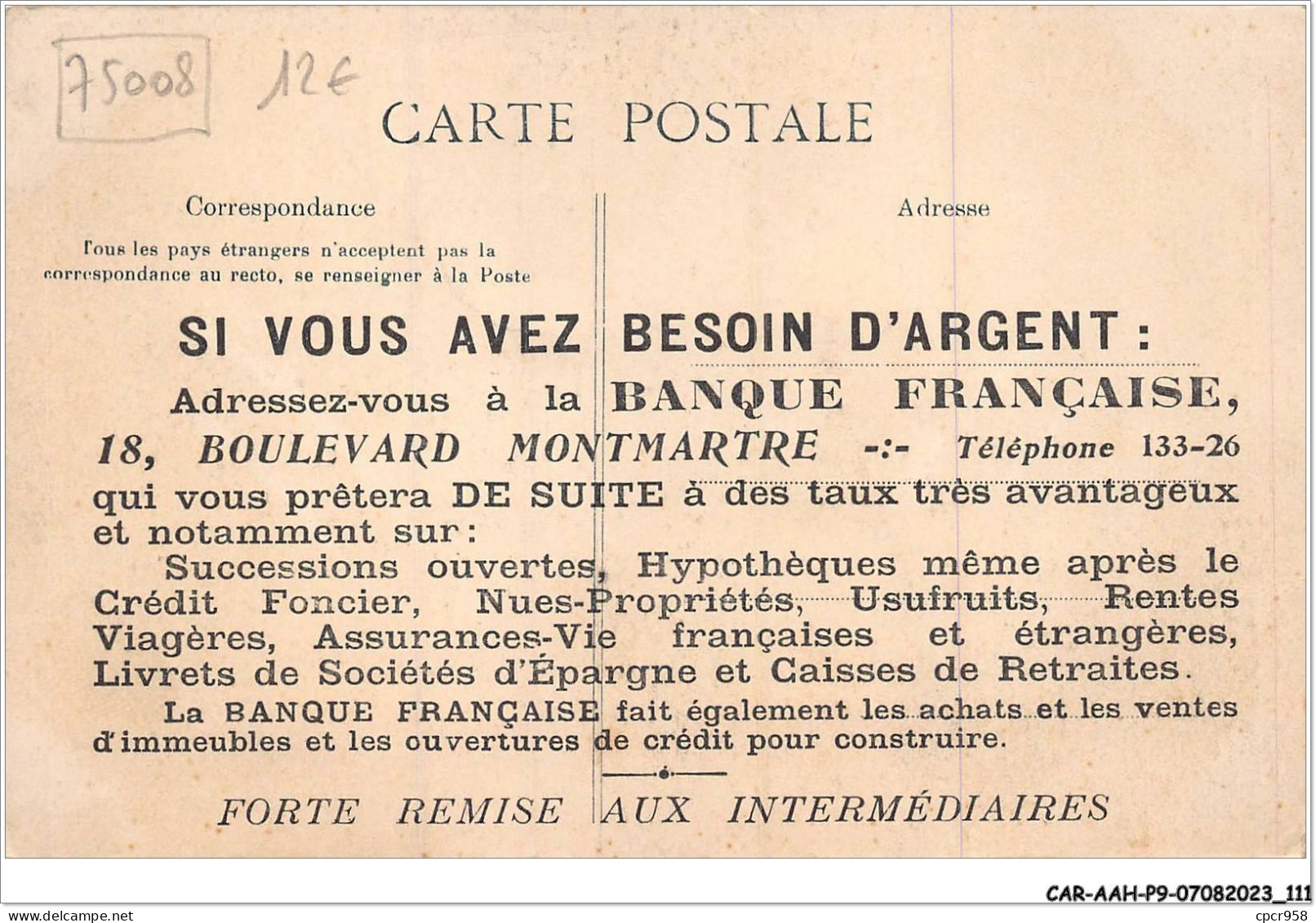 CAR-AAHP9-75-0825 - PARIS VIII - Translation Des Cendres De L'amiral Paul Jones - Les Ambulanciers Americains - Arrondissement: 08