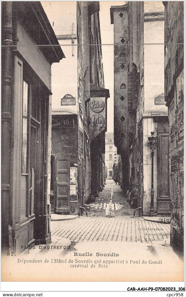 CAR-AAHP9-75-0823 - PARIS III - Ruelle Sourdis - Dépendant De L'hôtel De Sourdis - ELD - Distrito: 03