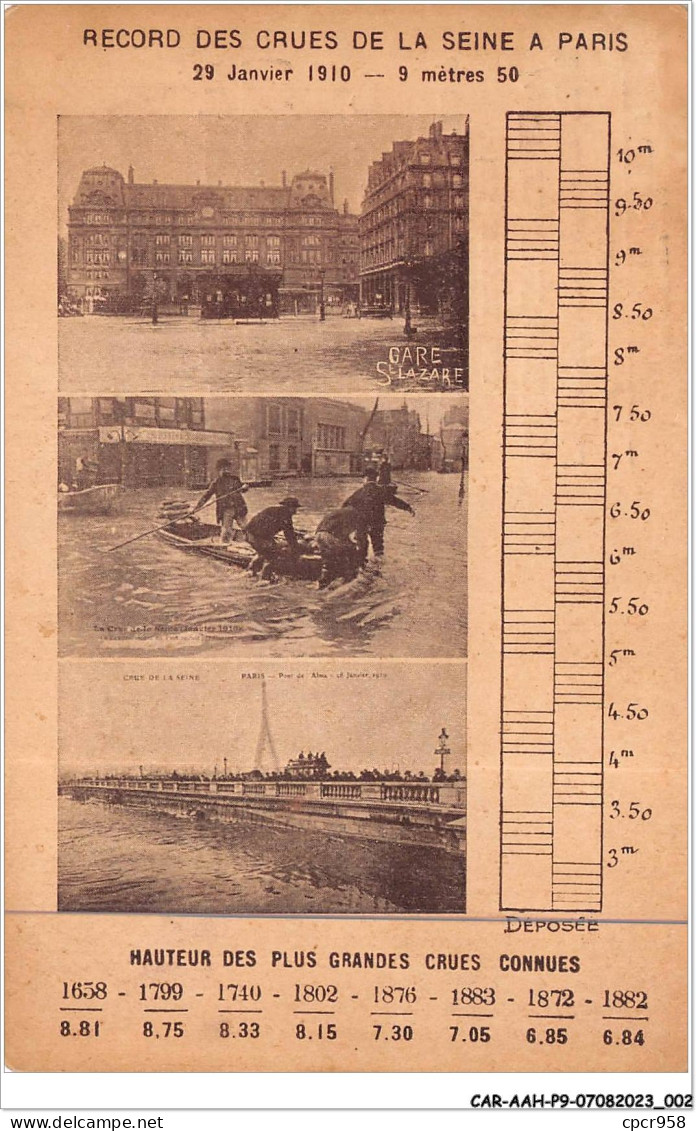 CAR-AAHP9-75-0771 - PARIS - Inondations - Record Des Crues De La Seine à Paris - Sonstige & Ohne Zuordnung