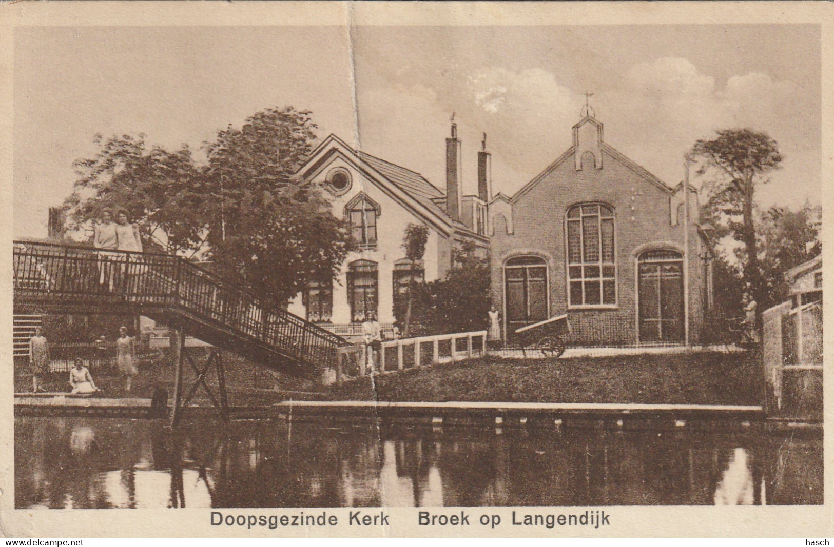 4933 63 Broek Op Langendijk, Doopsgezinde Kerk. 1932. (Vouw Zie Achterkant)  - Sonstige & Ohne Zuordnung