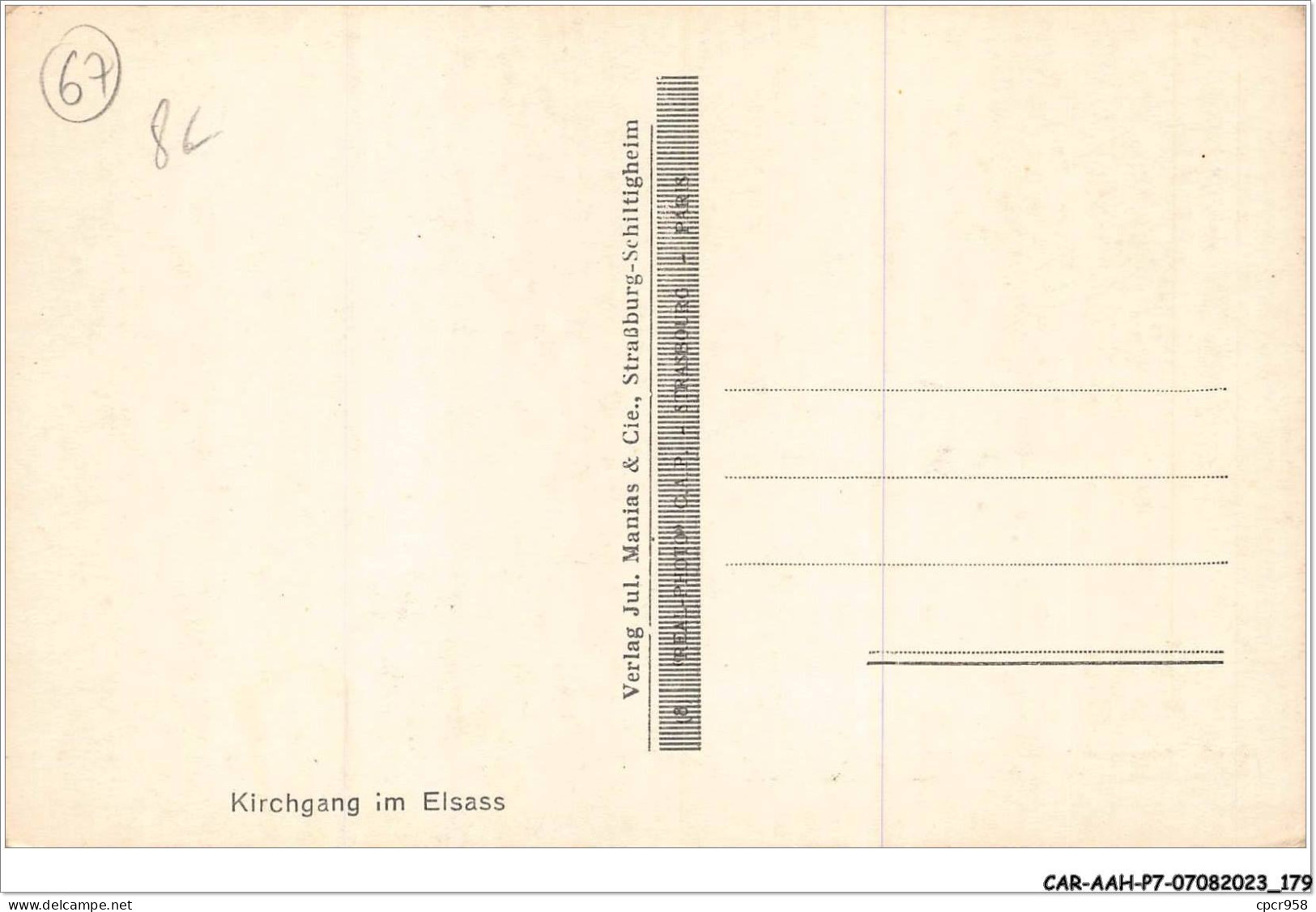 CAR-AAHP7-67-0659 - STARSBOURG - Kirchgang Im Elsass - Straatsburg