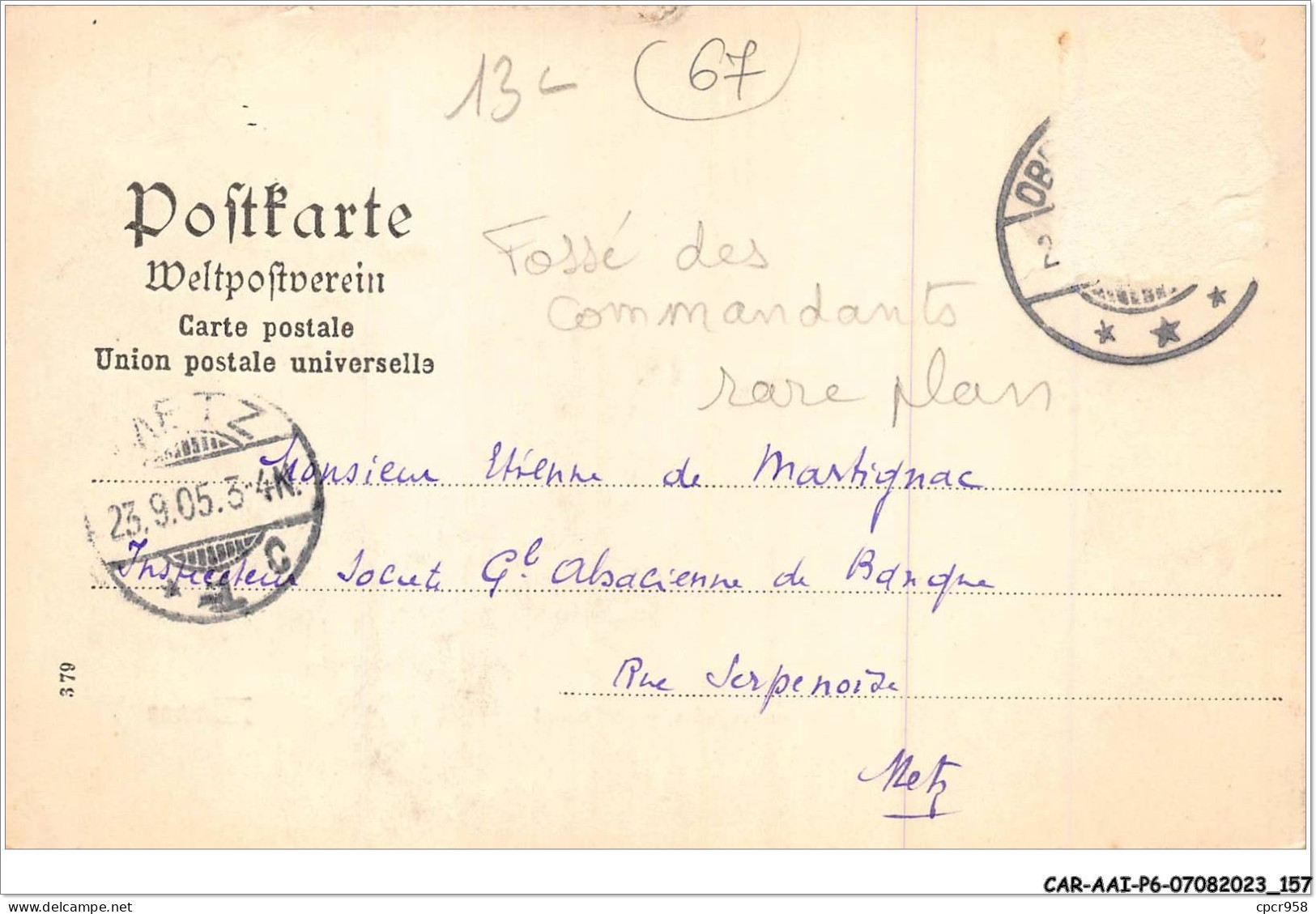 CAR-AAIP6-67-0546 - OBERNAI -  Fosse Des Commandants - Carte Rare - Obernai