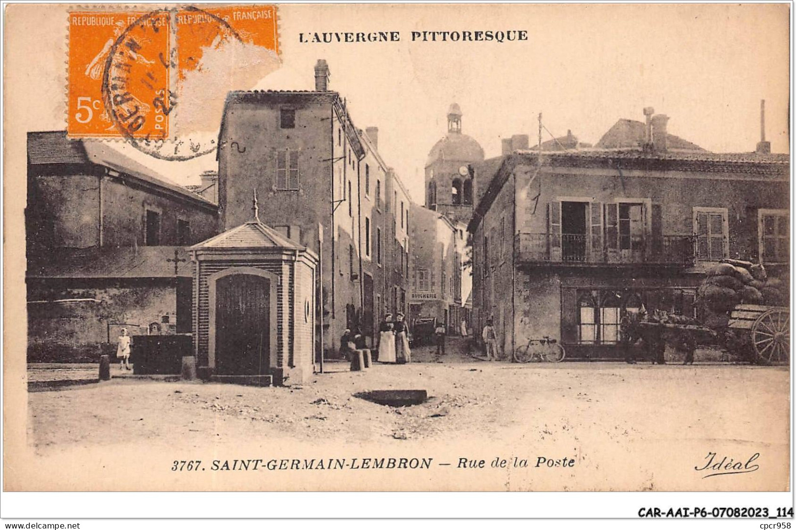 CAR-AAIP6-63-0525 - SAINT GERMAIN LEMBRON - Rue De La Poste  - Saint Germain Lembron