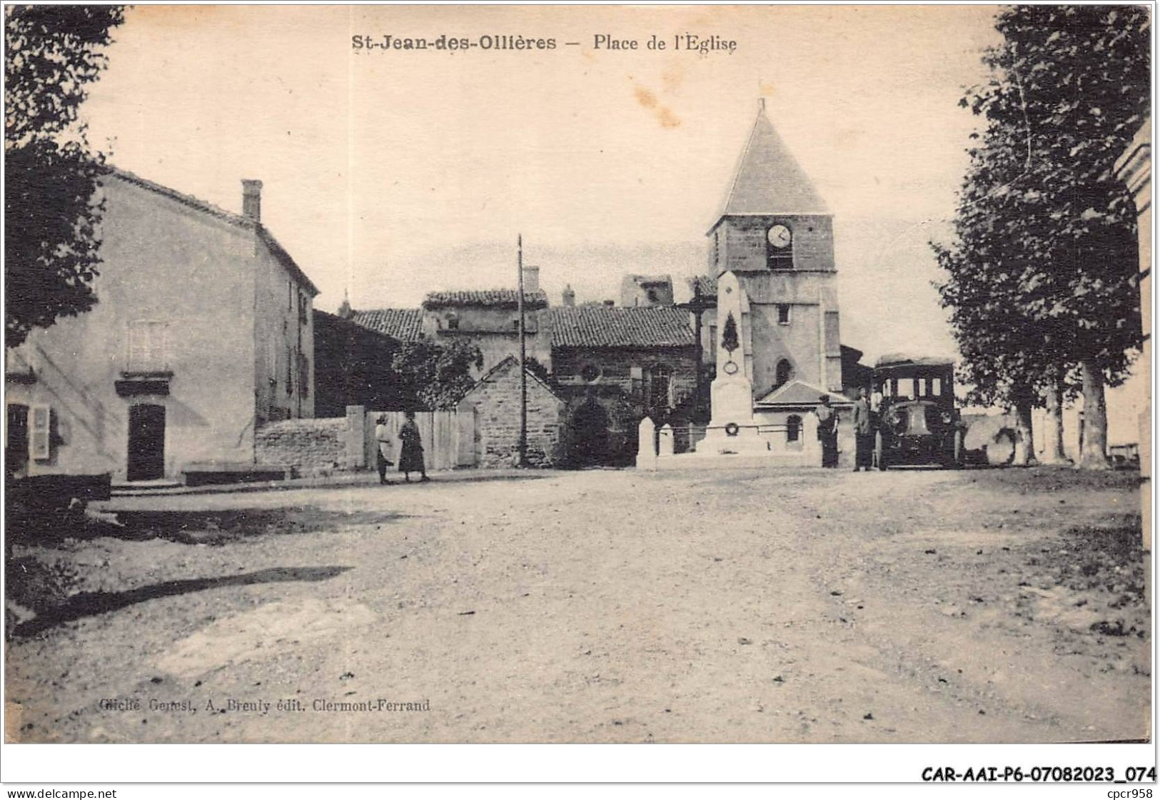 CAR-AAIP6-63-0505 - SAINT JEAN DES OLLIERES - Place De L'eglise  - Other & Unclassified