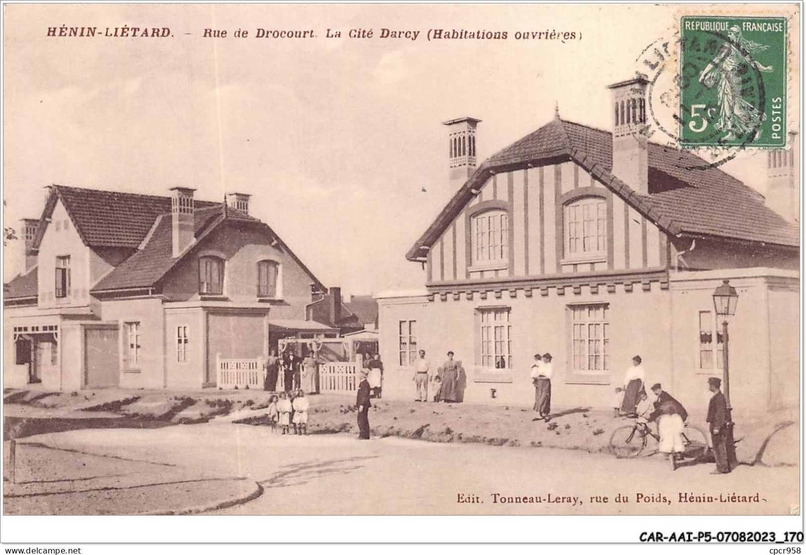 CAR-AAIP5-62-0461 - HENIN LIETARD - Rue De Drocourt - La Cite Darcy (Habitations Ouvrieres) - Henin-Beaumont