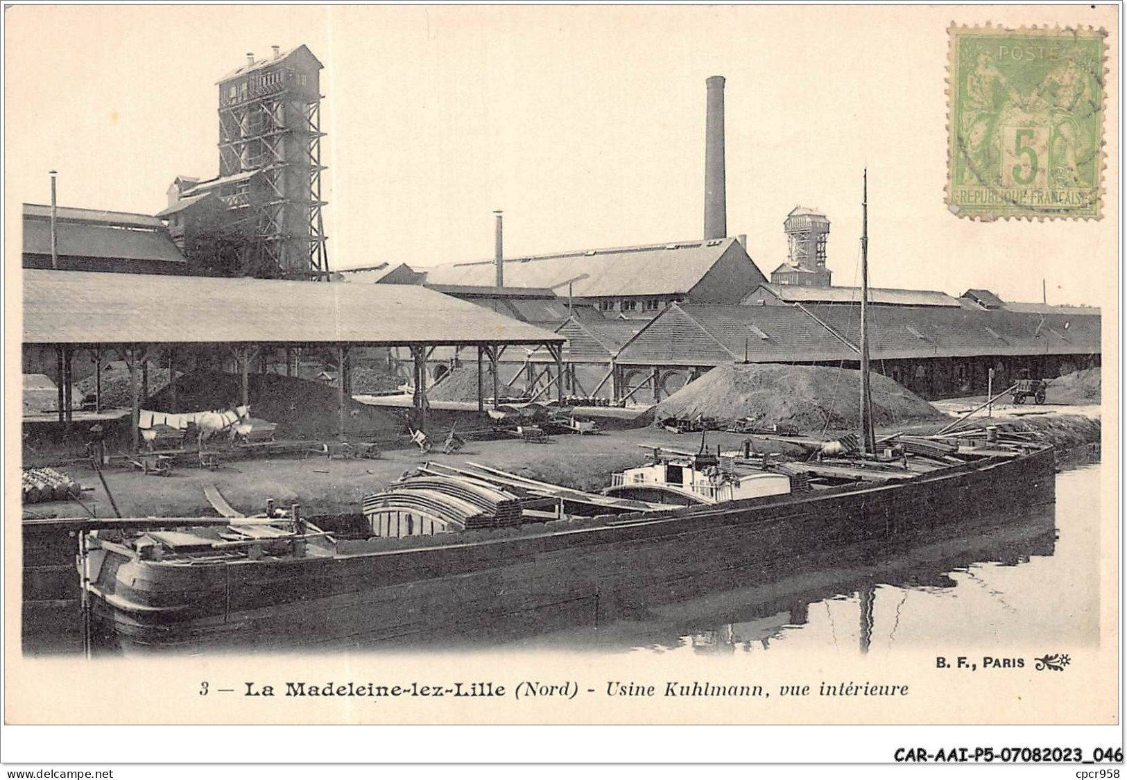 CAR-AAIP5-59-0399 - LA MADELEINE LEZ LILLE - Usine Kuhlmann, Vue Interieure - Peniche - La Madeleine