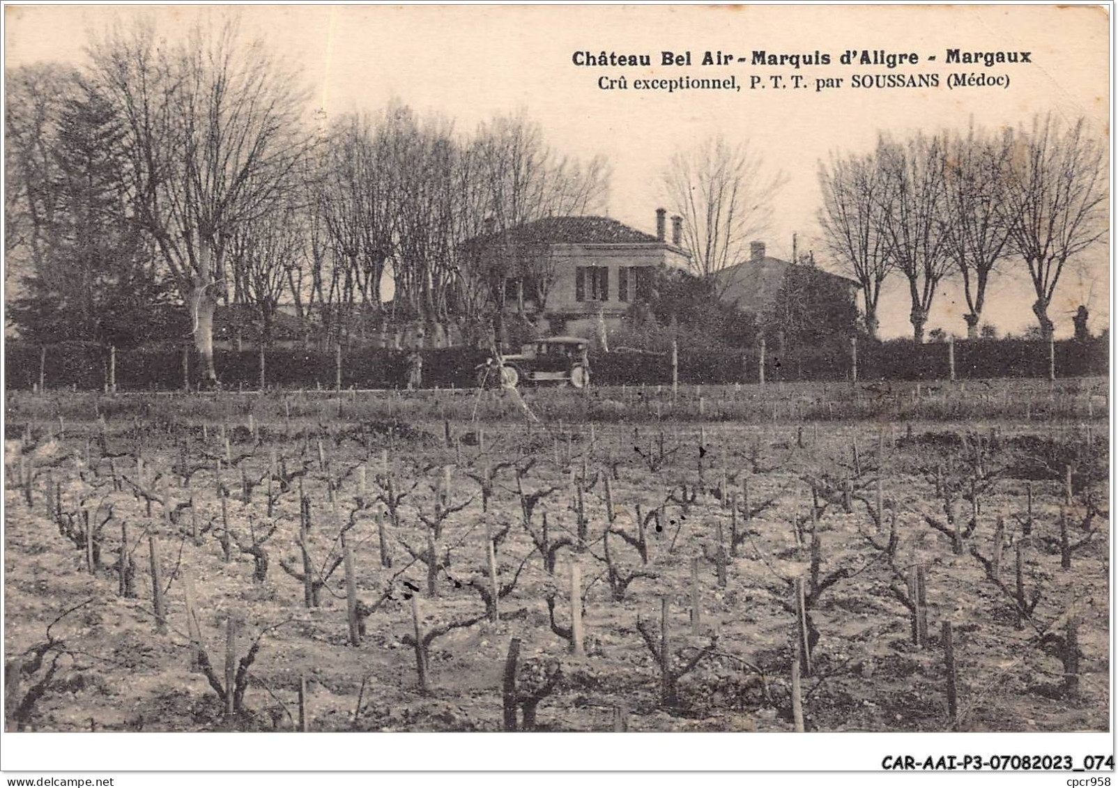 CAR-AAIP3-33-0229 - MARGAUX - Chateau Bel Air - Marquis D'Aligre - Margaux