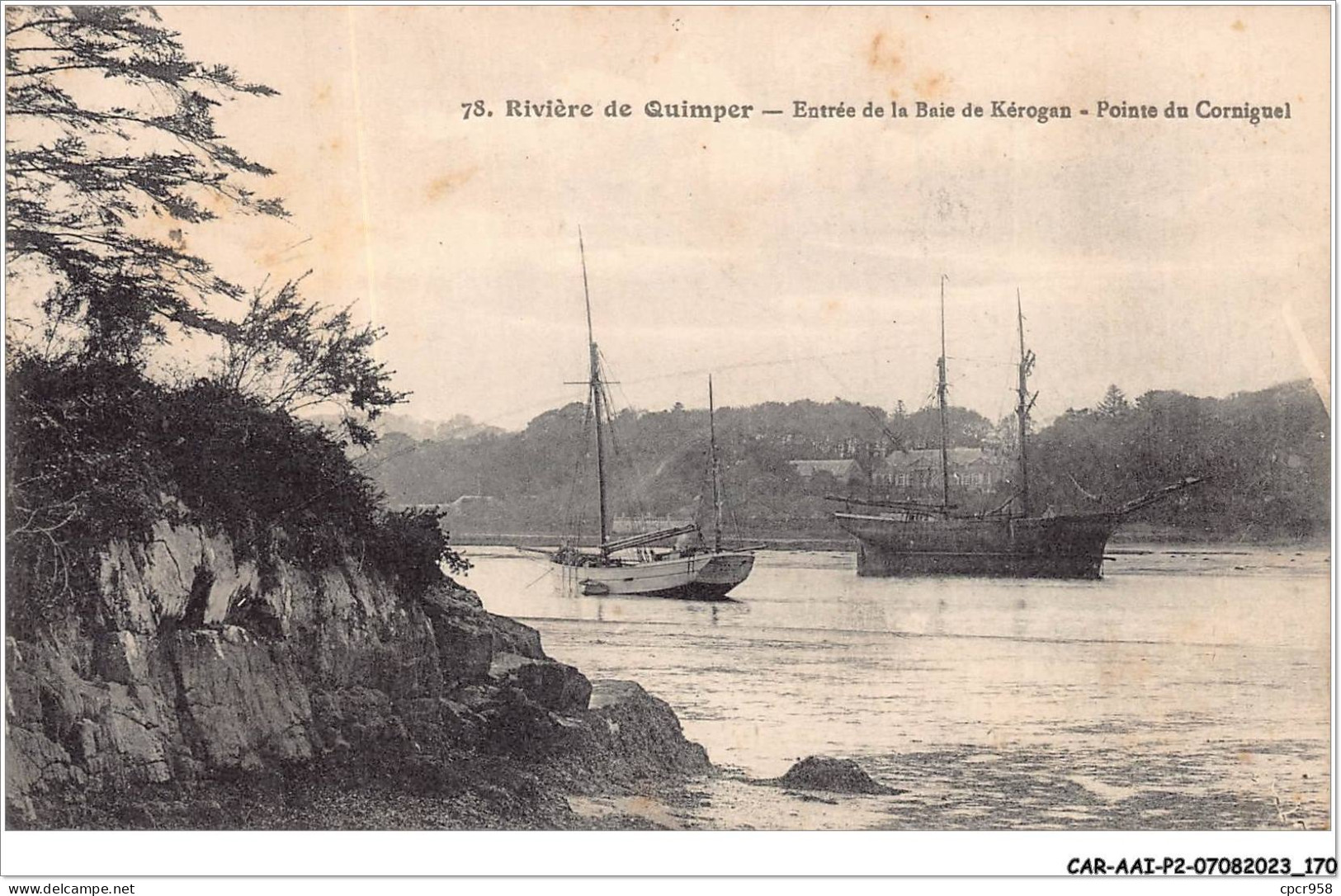 CAR-AAIP2-29-0183 - Riviere De QUIMPER - Entree De La Baie De Kerogan - Pointe Du Corniguel - Quimper