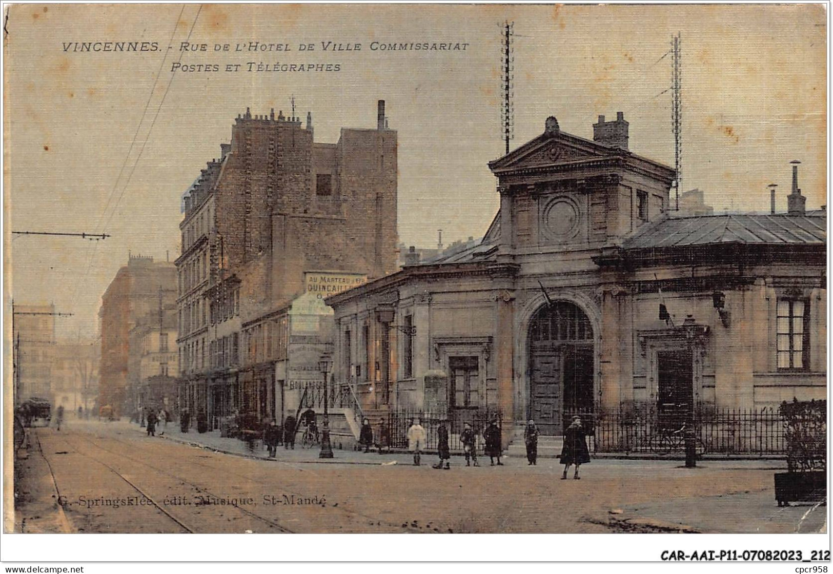 CAR-AAIP11-94-1086 - VINCENNES - Rue De L'hotel De Ville, Commissariat, Postes Et Telegraphes - Vincennes