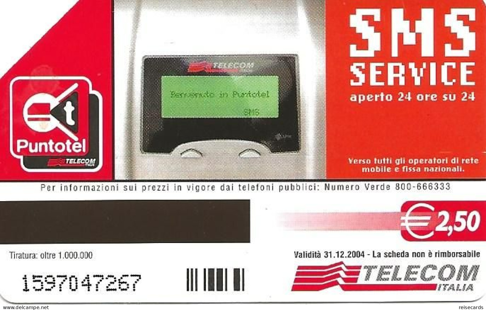 Italy: Telecom Italia Value € - Da Digito Un SMS - Pubbliche Pubblicitarie