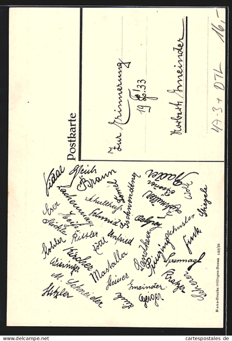 AK Dillingen / Donau, 6. Klasse 1933, Absolvia  - Other & Unclassified