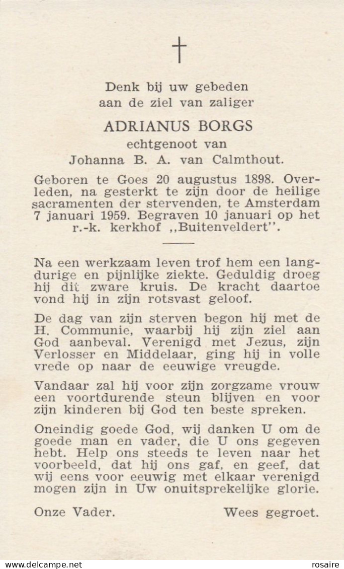 Prentjes Borgs-goes-zeeland-zie Scan - Devotieprenten