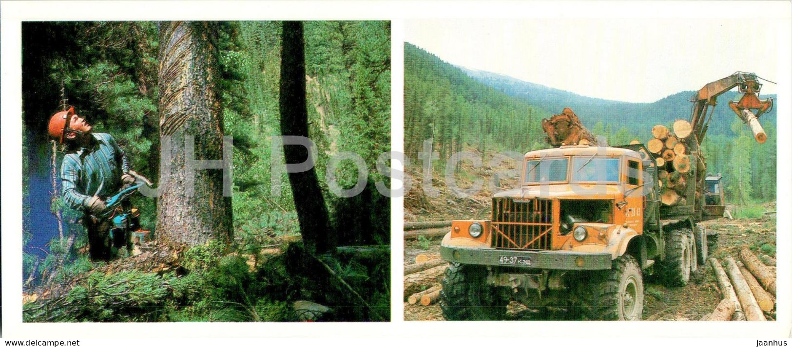 In Logging - Forest Industry - Car - Truck - Chainsaw - Khakassia - 1986 - Russia USSR - Unused - Rusland