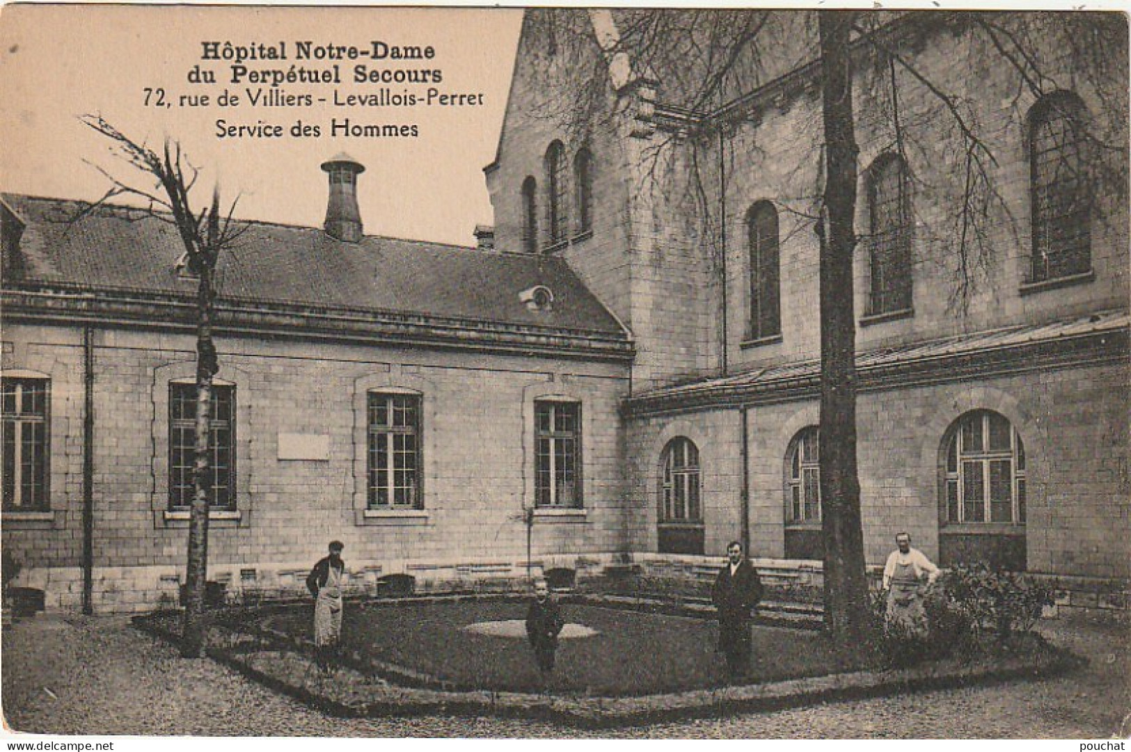 MO 1-(92) HOPITAL NOTRE DAME DU PERPETUEL SECOURS - LEVALLOIS PERRET - SERVICE DES HOMMES - JARDINIERS - 2 SCANS - Levallois Perret