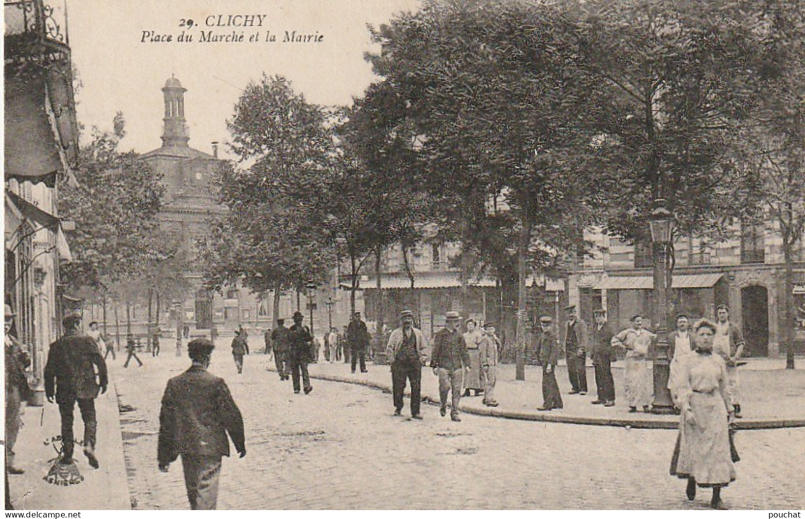 MO 2-(92) CLICHY - PLACE DU MARCHE ET LA MAIRIE - ANIMATION - 2 SCANS  - Clichy